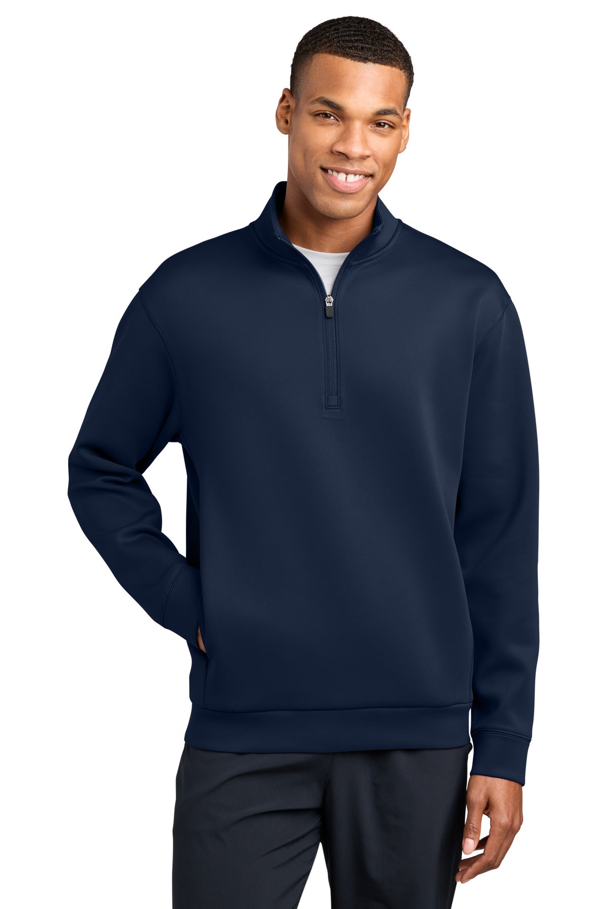 Custom True Navy Pro Perform 1/4-Zip ST581, personalized by SanCanDo Swag in Argyle, TX