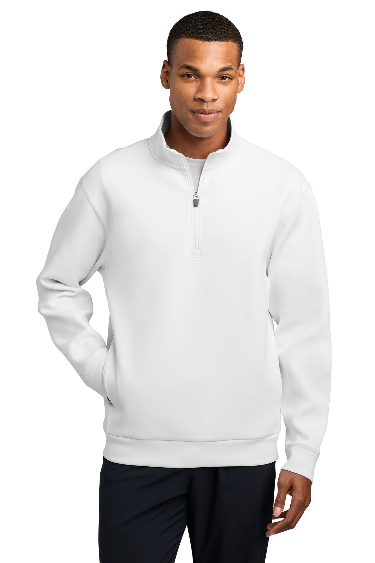 Custom White Pro Perform 1/4-Zip ST581, personalized by SanCanDo Swag in Argyle, TX