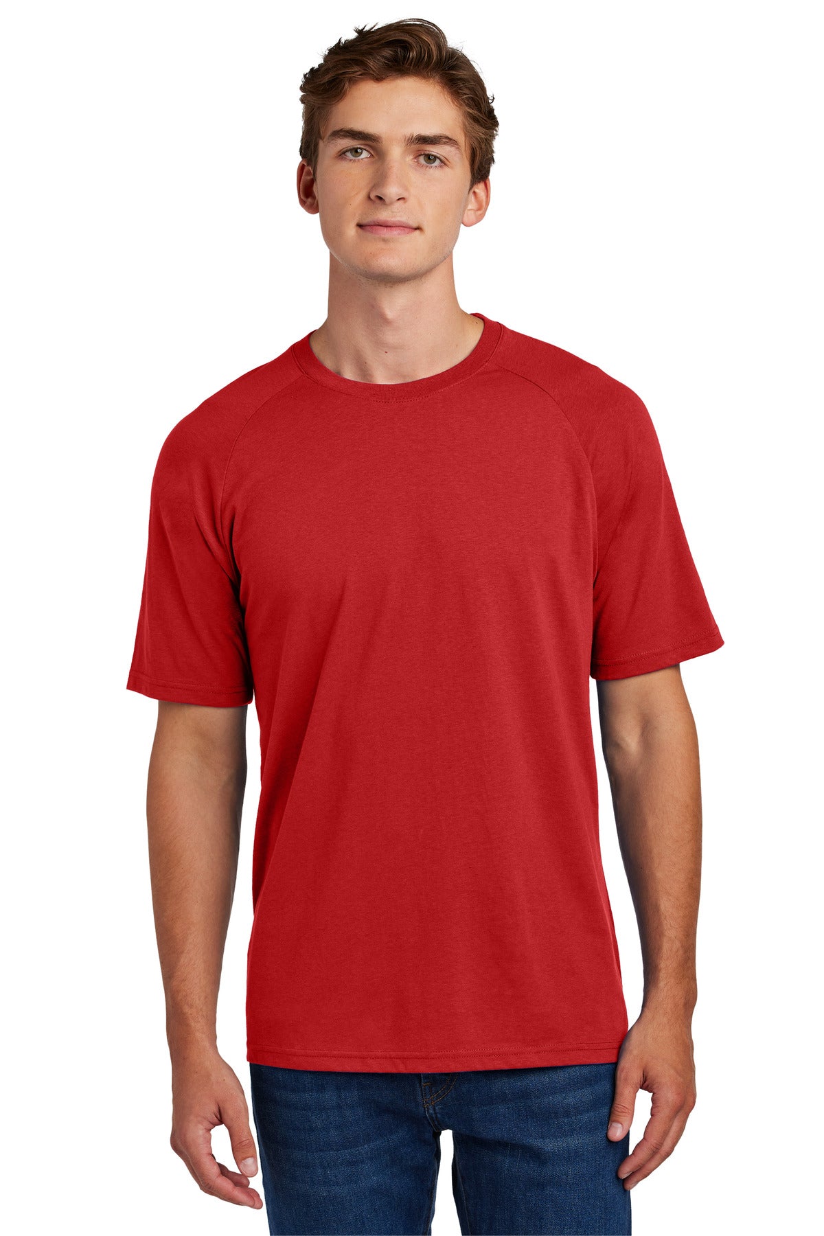 Custom Deep Red Halftime Raglan Tee ST6040, personalized by SanCanDo Swag in Argyle, TX