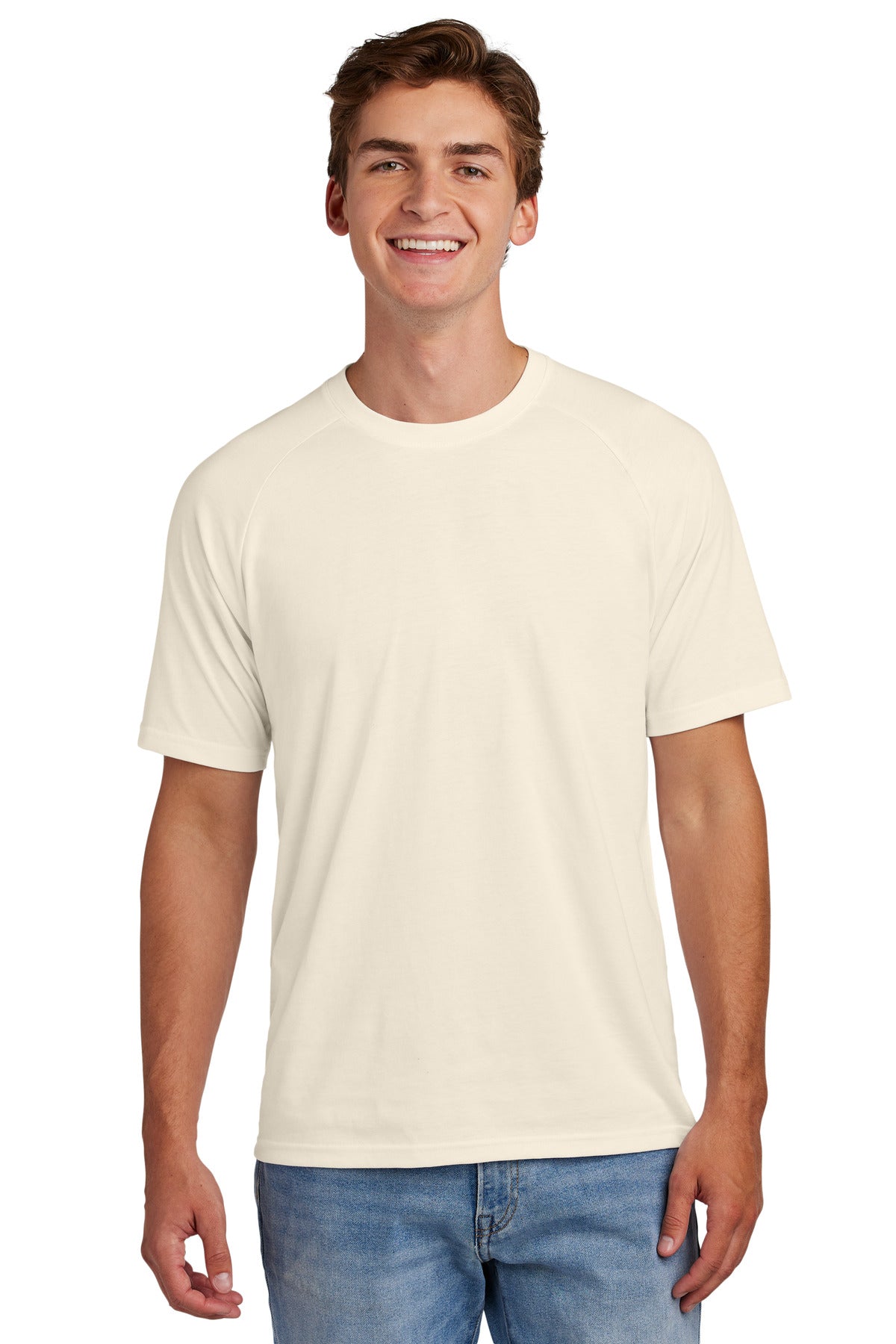 Custom Ecru Halftime Raglan Tee ST6040, personalized by SanCanDo Swag in Argyle, TX