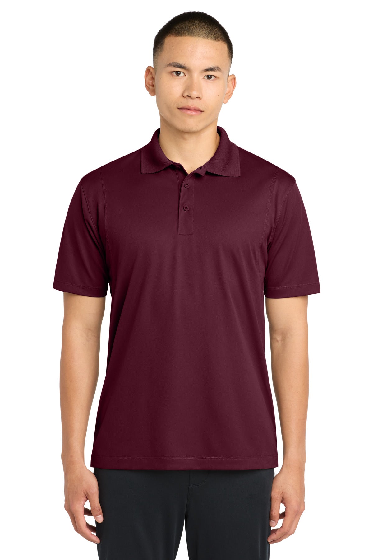 Custom Maroon Micropique Sport-Wick Polo ST650, personalized by SanCanDo Swag in Argyle, TX