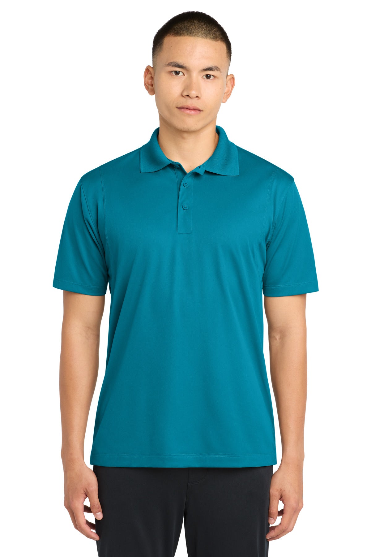 Custom Tropic Blue Micropique Sport-Wick Polo ST650, personalized by SanCanDo Swag in Argyle, TX
