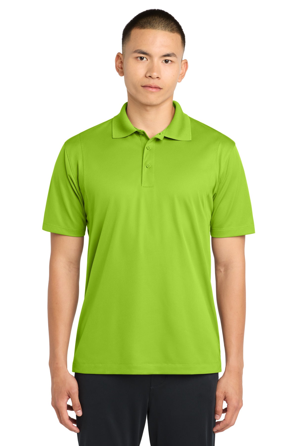Custom Lime Shock Micropique Sport-Wick Polo ST650, personalized by SanCanDo Swag in Argyle, TX