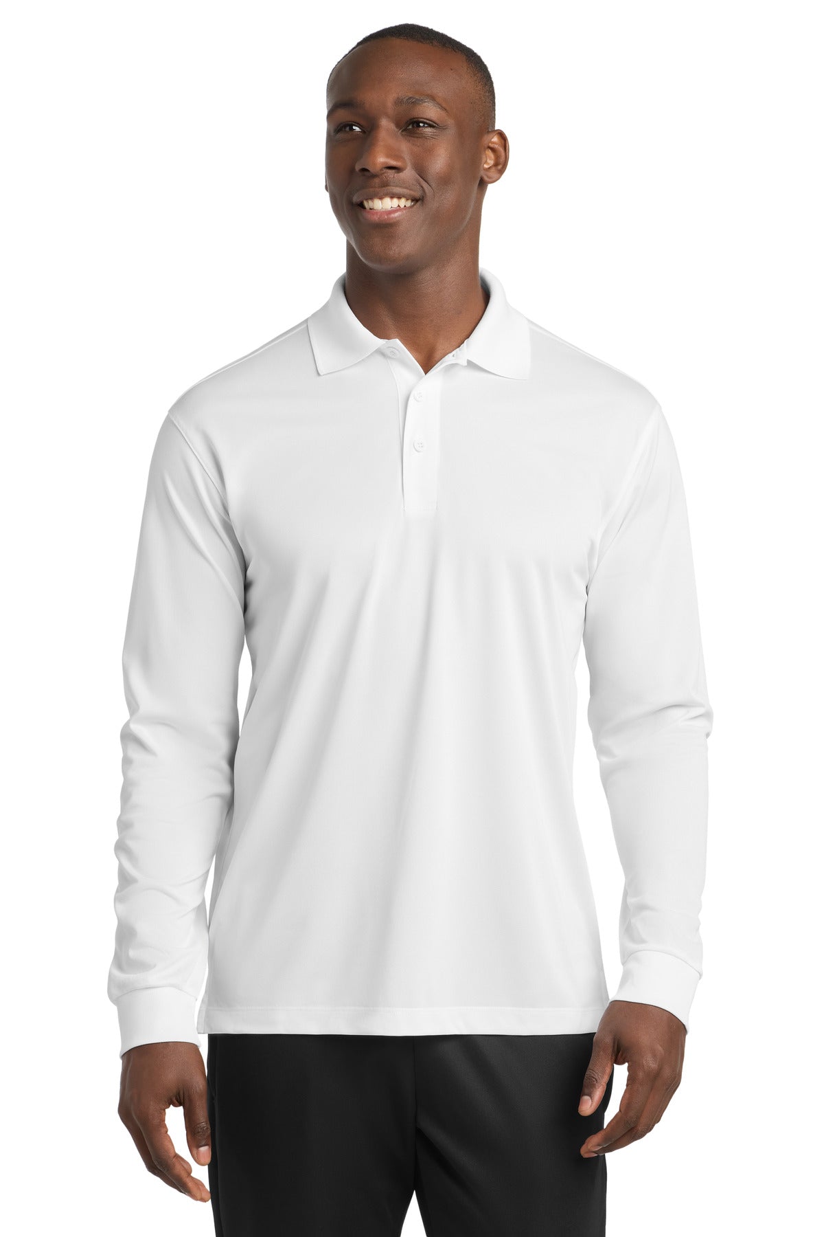 Custom White Long Sleeve Micropique Sport-Wick Polo ST657, personalized by SanCanDo Swag in Argyle, TX