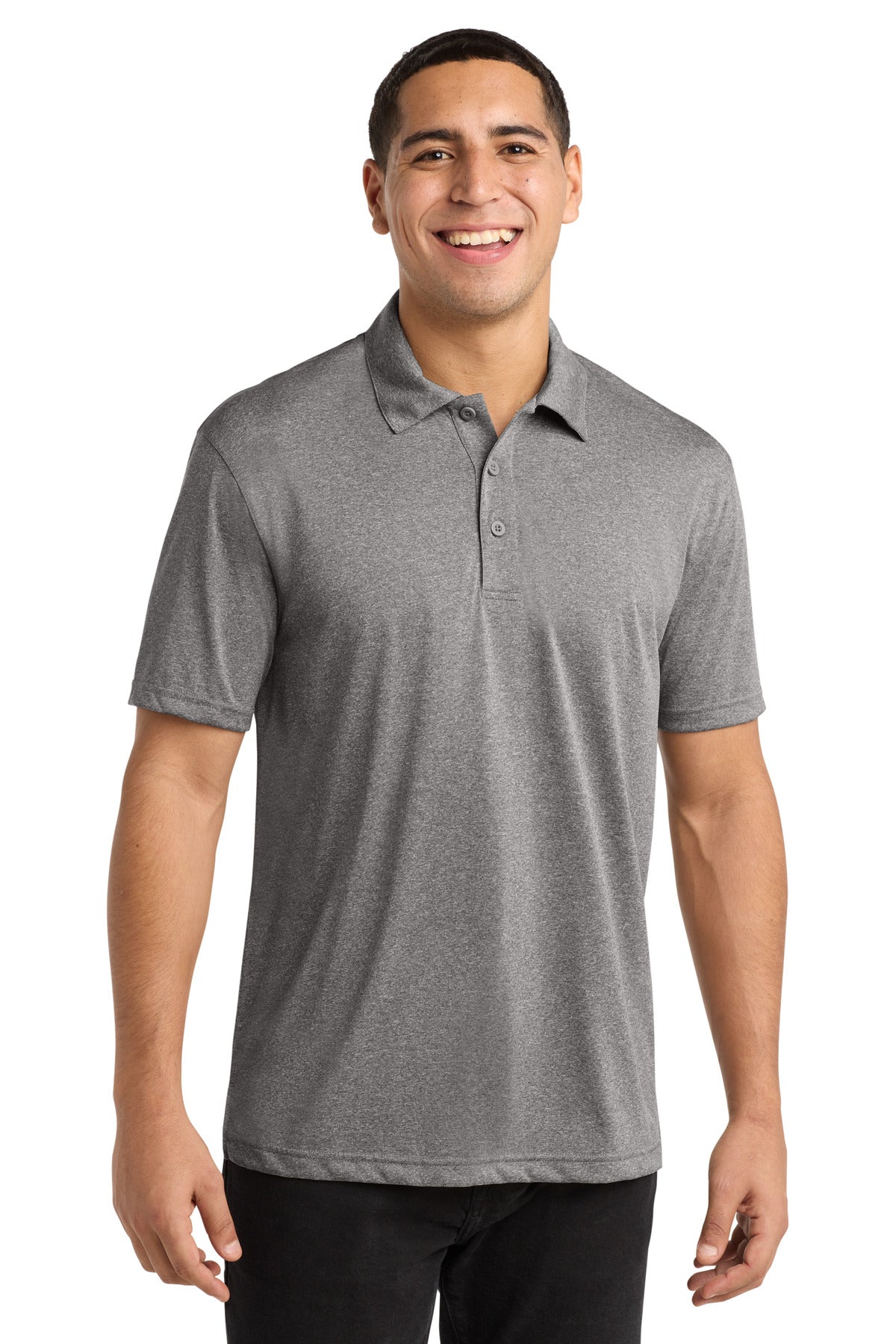 Custom Vintage Heather Heather Contender Polo ST660, personalized by SanCanDo Swag in Argyle, TX