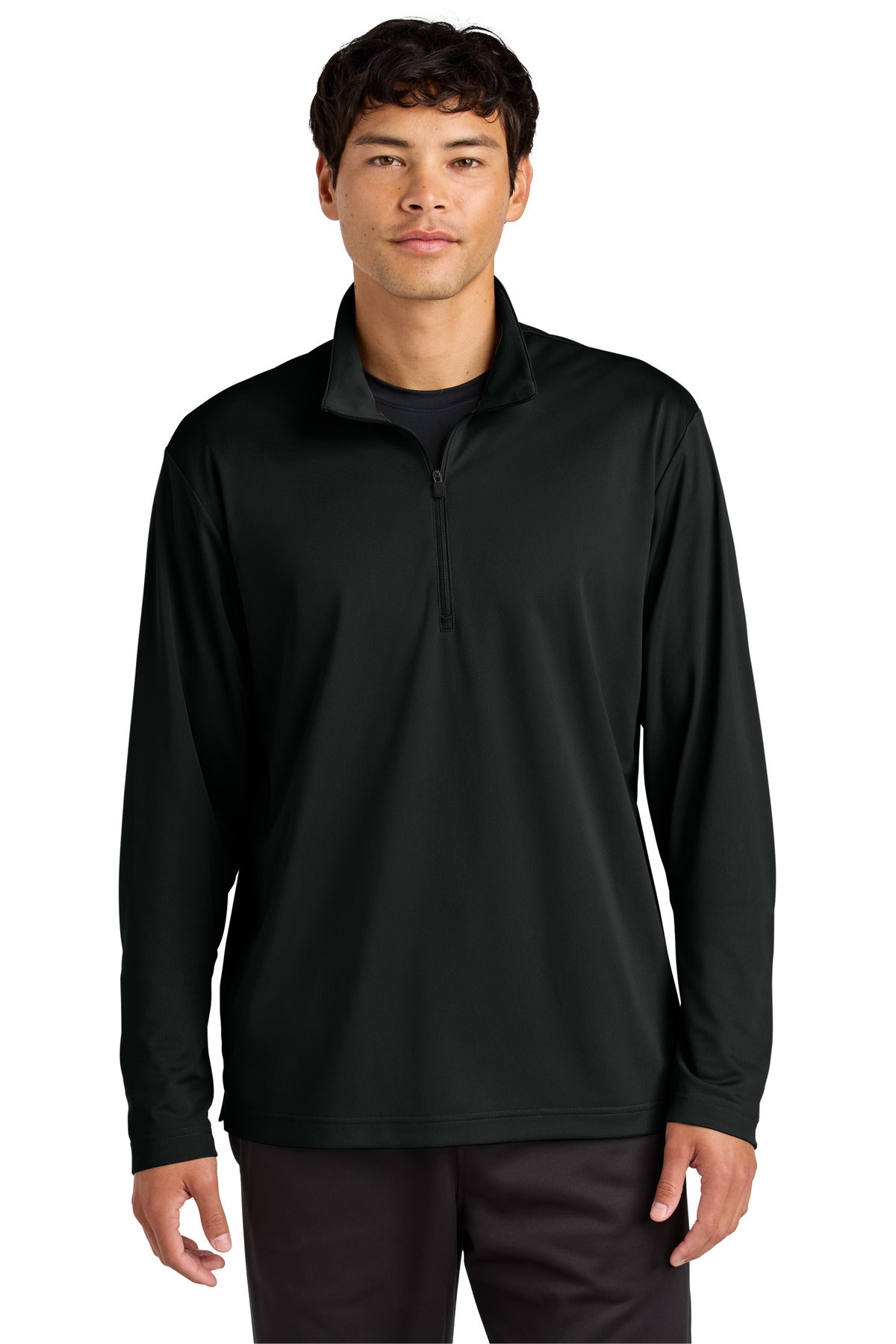 Custom Black Micropique Sport-Wick 1/4-Zip ST672, personalized by SanCanDo Swag in Argyle, TX