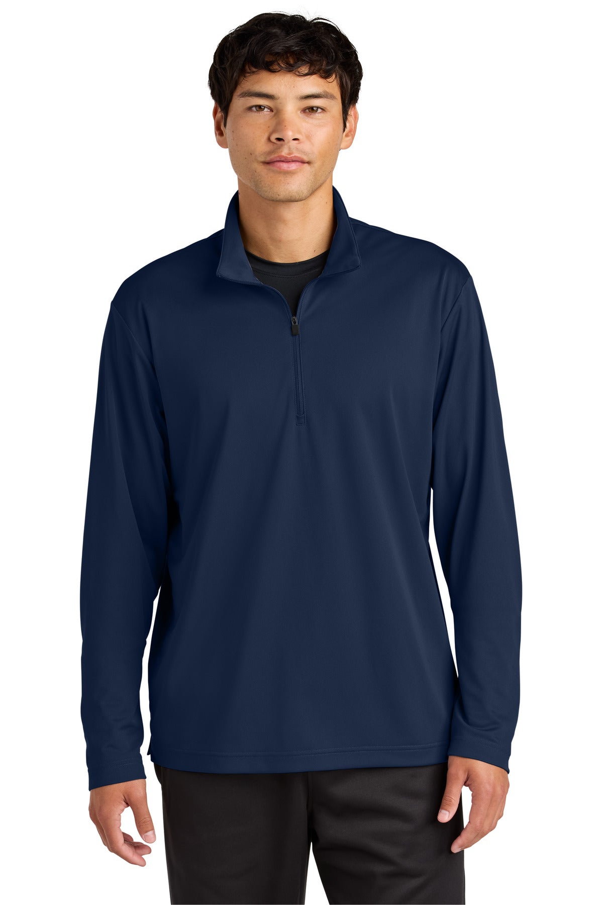 Custom True Navy Micropique Sport-Wick 1/4-Zip ST672, personalized by SanCanDo Swag in Argyle, TX