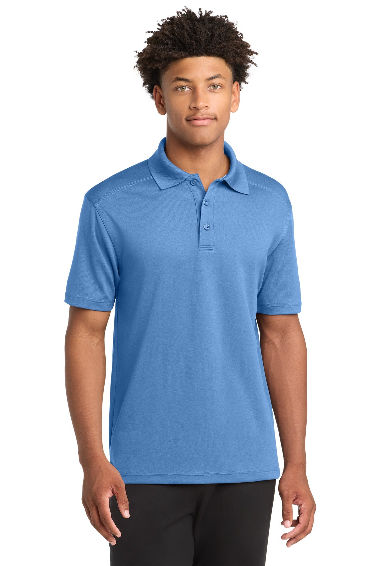 Custom Carolina Blue PosiCharge Micro-Mesh Polo ST680, personalized by SanCanDo Swag in Argyle, TX