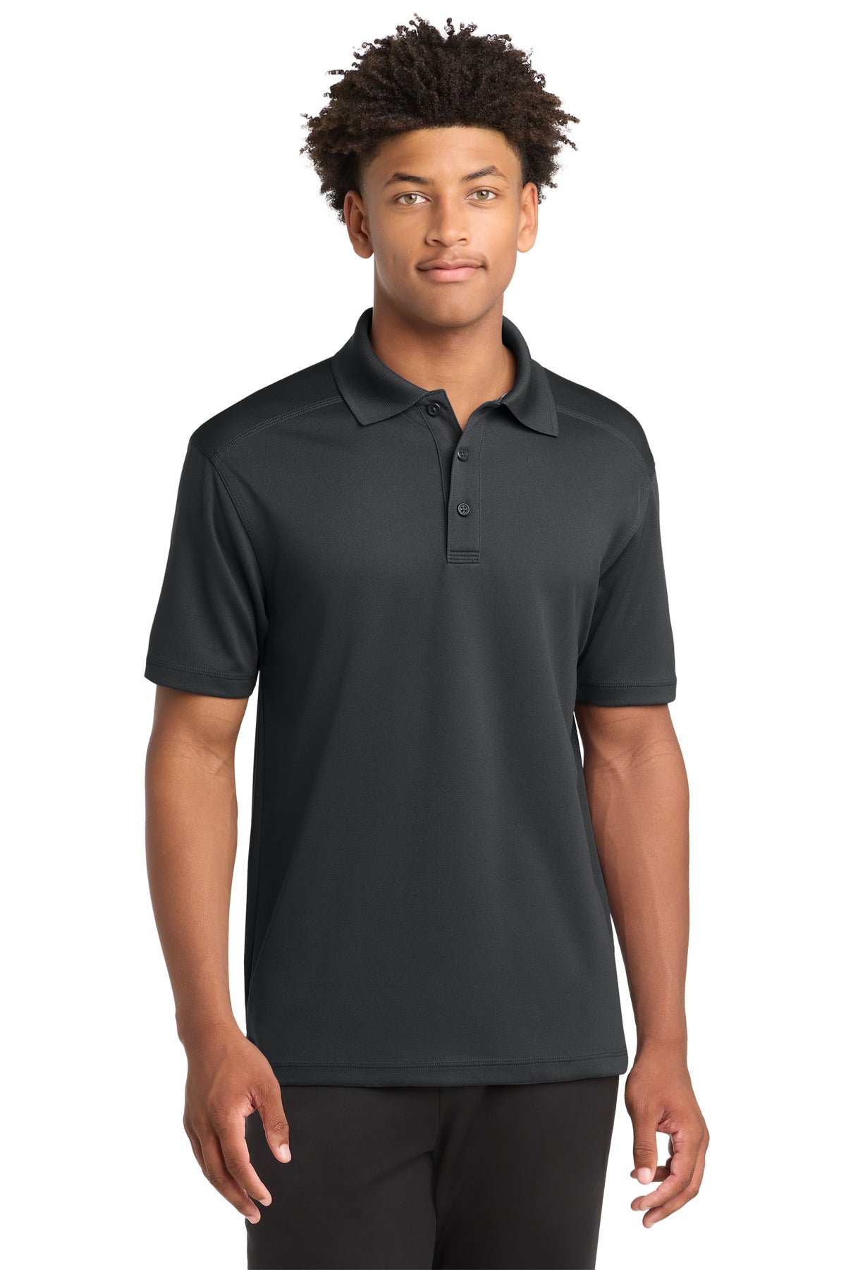 Custom Iron Grey PosiCharge Micro-Mesh Polo ST680, personalized by SanCanDo Swag in Argyle, TX
