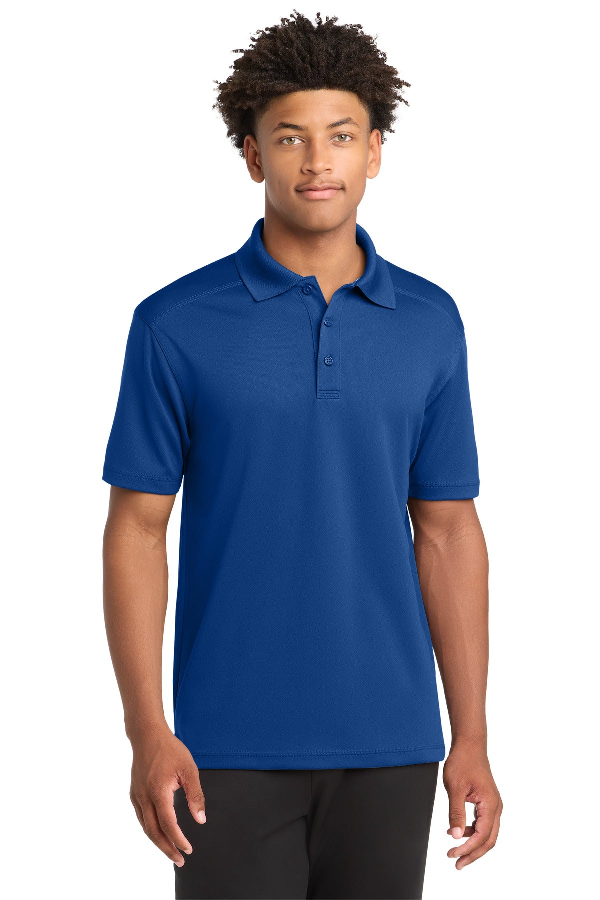 Custom True Royal PosiCharge Micro-Mesh Polo ST680, personalized by SanCanDo Swag in Argyle, TX