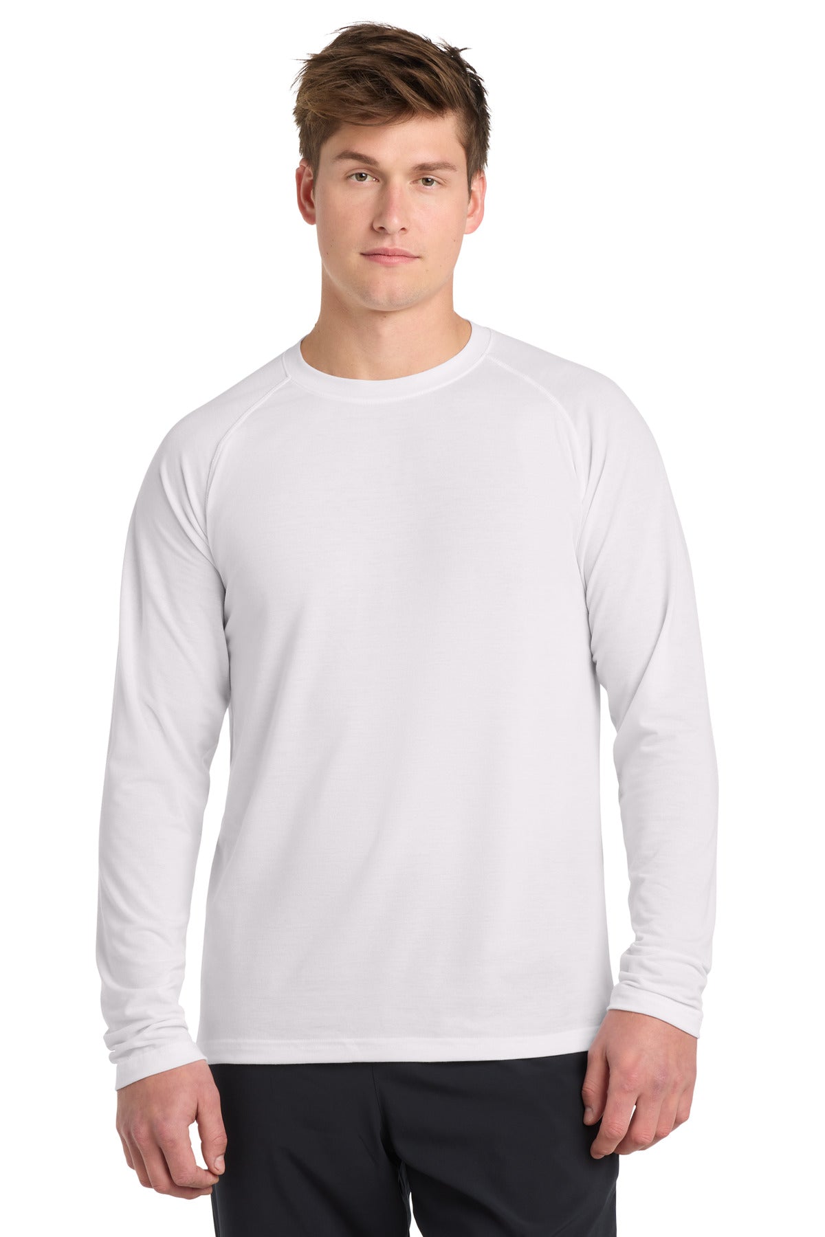 Custom White Long Sleeve Ultimate Performance Crew ST700LS, personalized by SanCanDo Swag in Argyle, TX