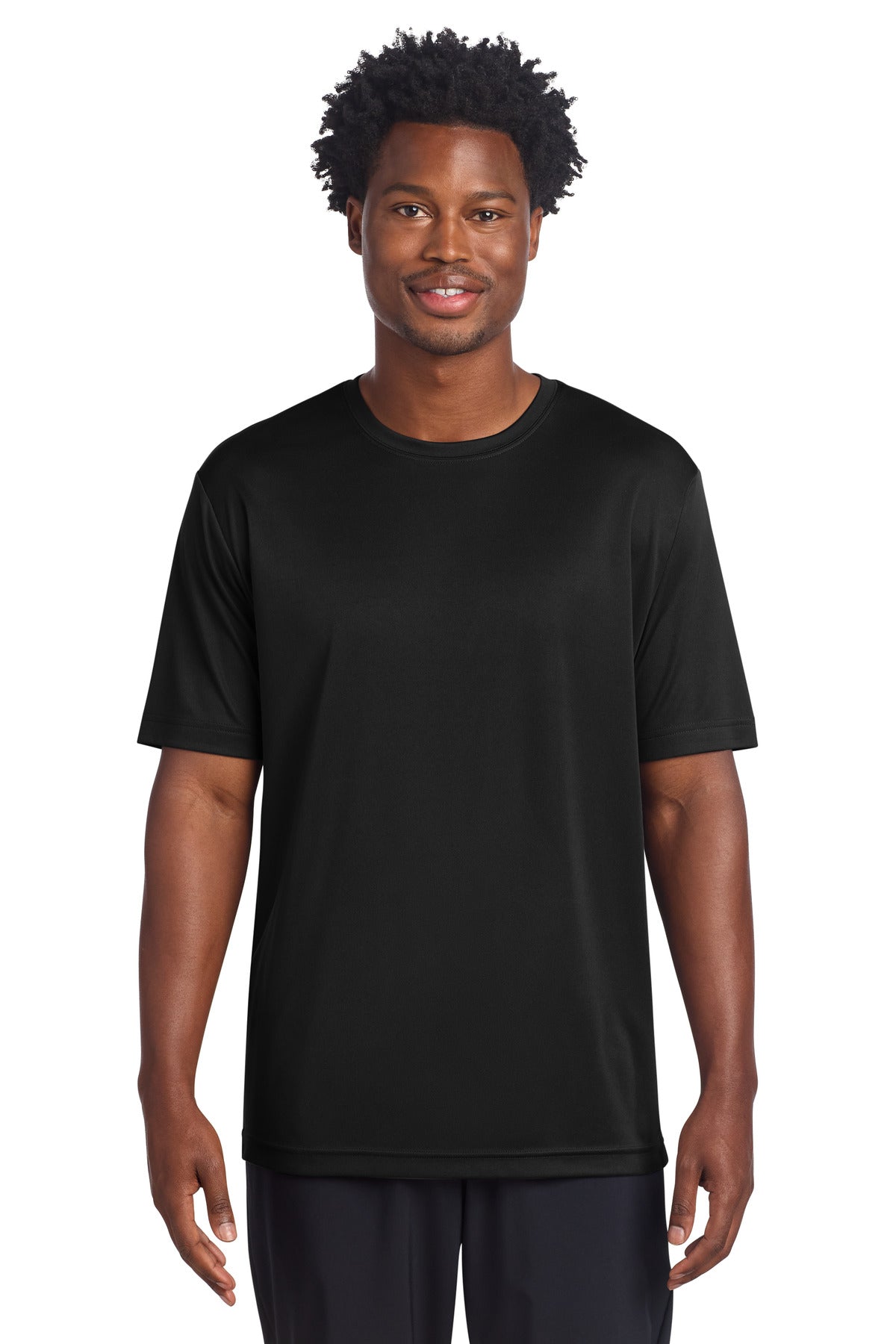 Custom Black PosiCharge Re-Compete Tee ST720, personalized by SanCanDo Swag in Argyle, TX