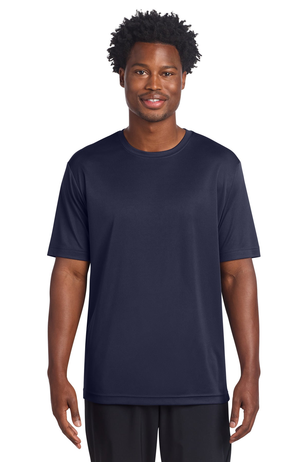 Custom True Navy PosiCharge Re-Compete Tee ST720, personalized by SanCanDo Swag in Argyle, TX