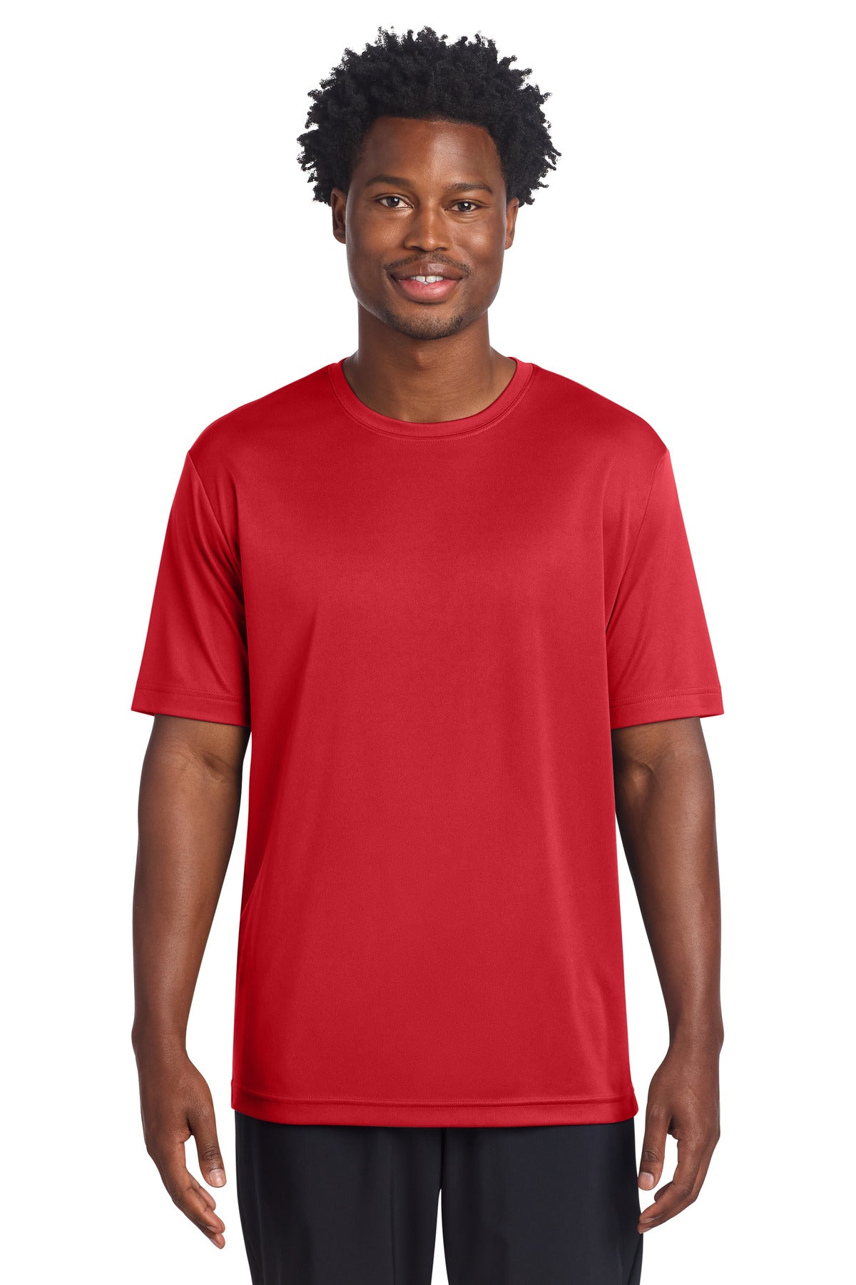 Custom True Red PosiCharge Re-Compete Tee ST720, personalized by SanCanDo Swag in Argyle, TX