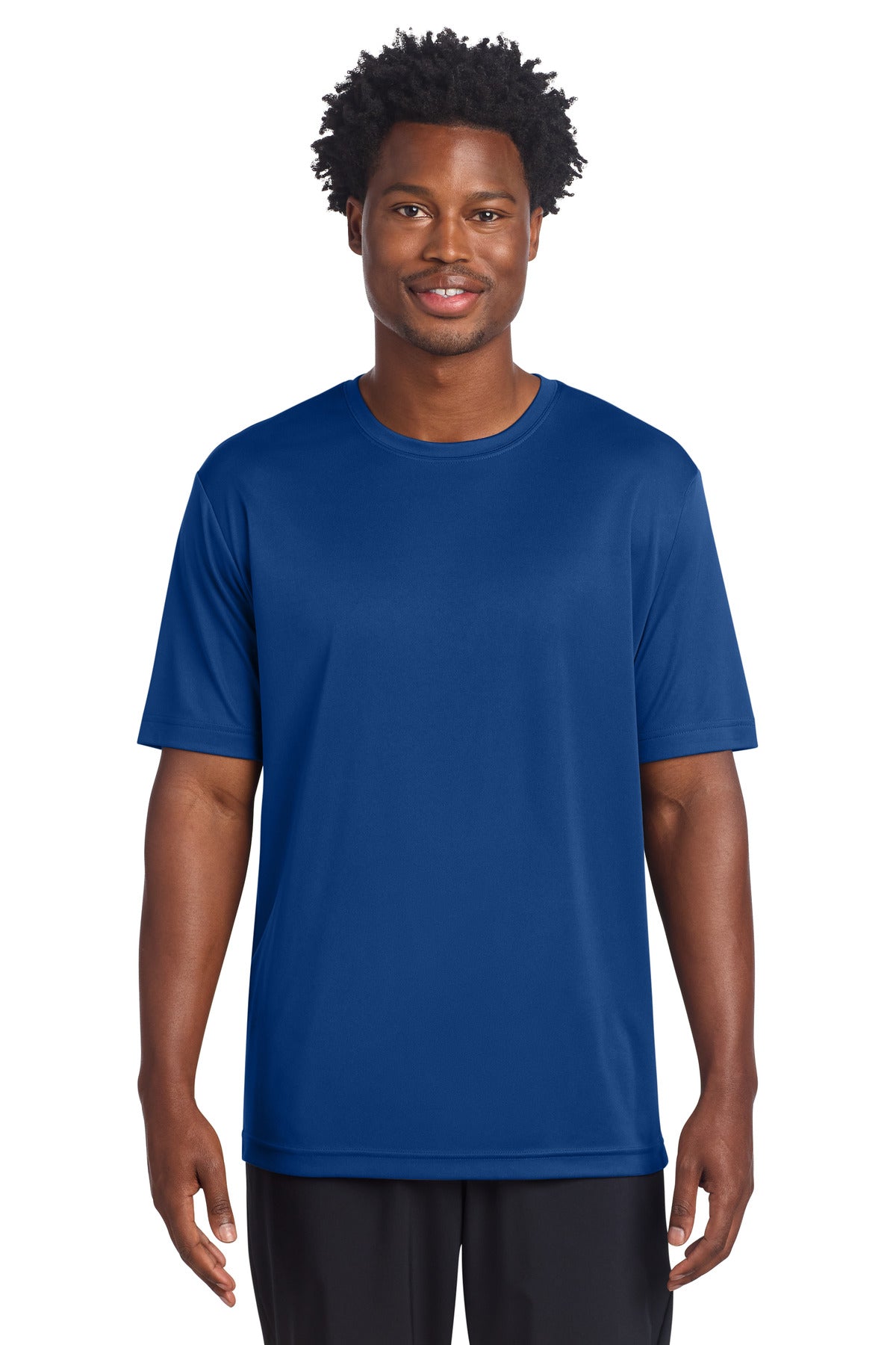 Custom True Royal PosiCharge Re-Compete Tee ST720, personalized by SanCanDo Swag in Argyle, TX