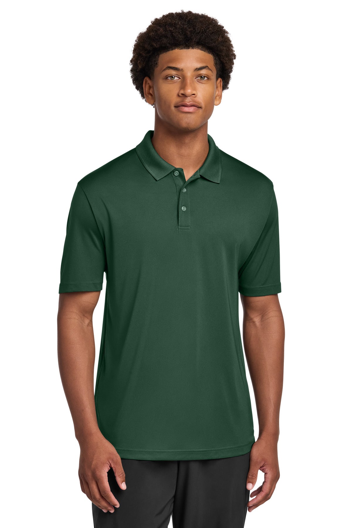 Custom Forest Green PosiCharge Re-Compete Polo ST725, personalized by SanCanDo Swag in Argyle, TX