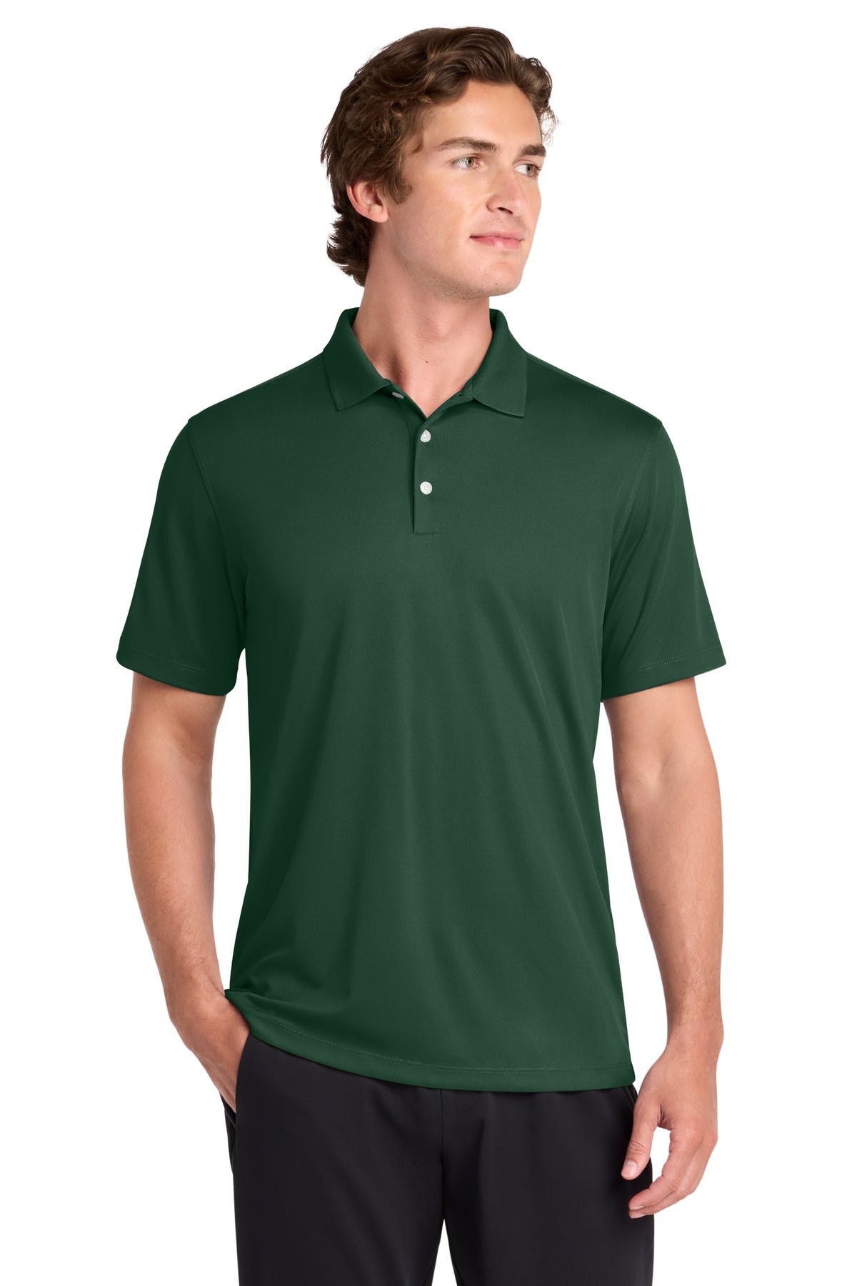 Custom Forest Green UV Micropique Polo ST740, personalized by SanCanDo Swag in Argyle, TX