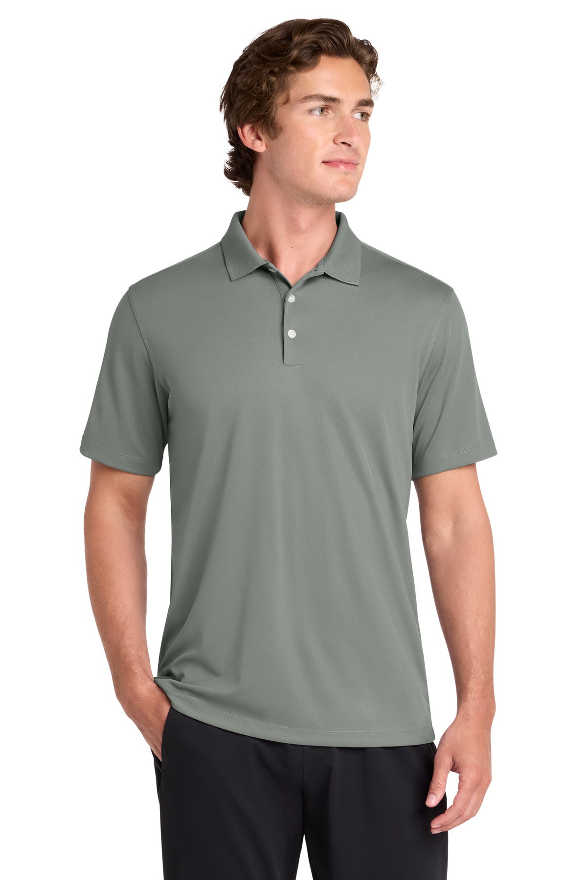 Custom Grey Concrete UV Micropique Polo ST740, personalized by SanCanDo Swag in Argyle, TX