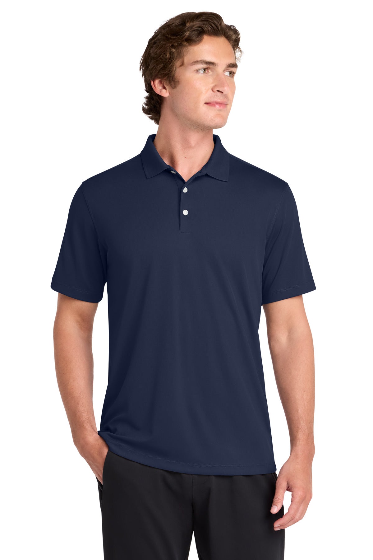 Custom True Navy UV Micropique Polo ST740, personalized by SanCanDo Swag in Argyle, TX