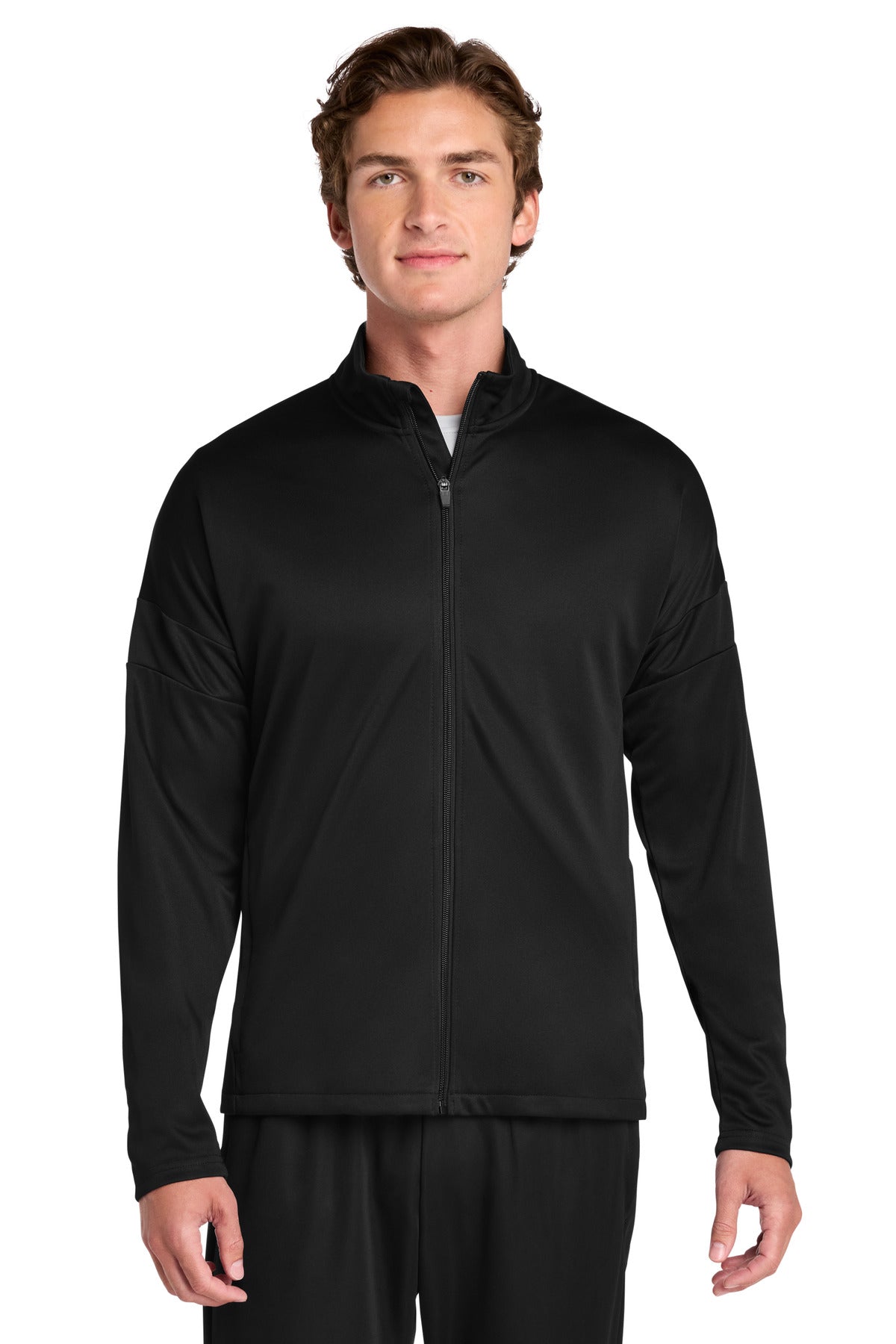 Custom Black/ Black Travel Full-Zip Jacket ST800, personalized by SanCanDo Swag in Argyle, TX
