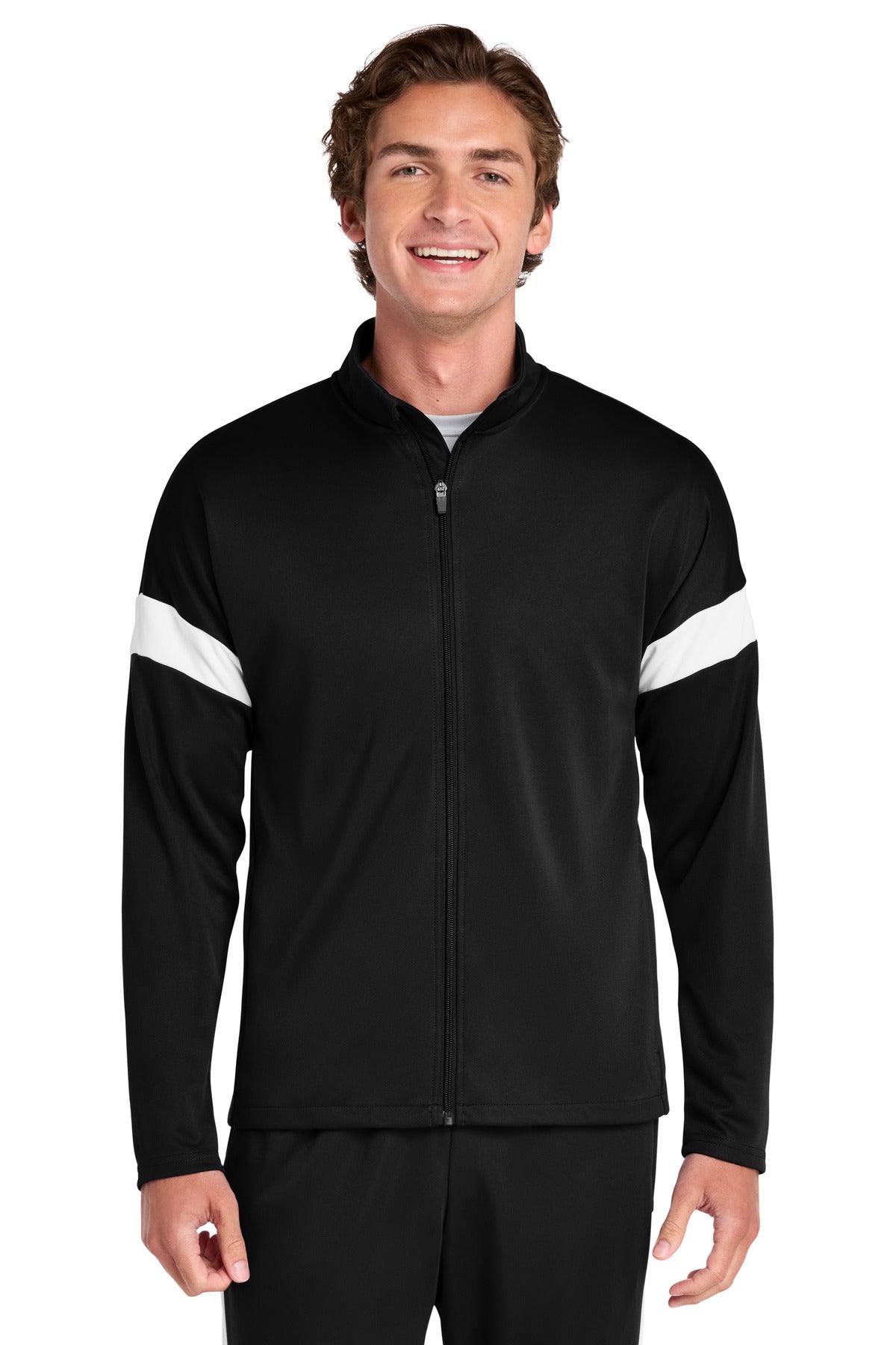 Custom Black/ White Travel Full-Zip Jacket ST800, personalized by SanCanDo Swag in Argyle, TX