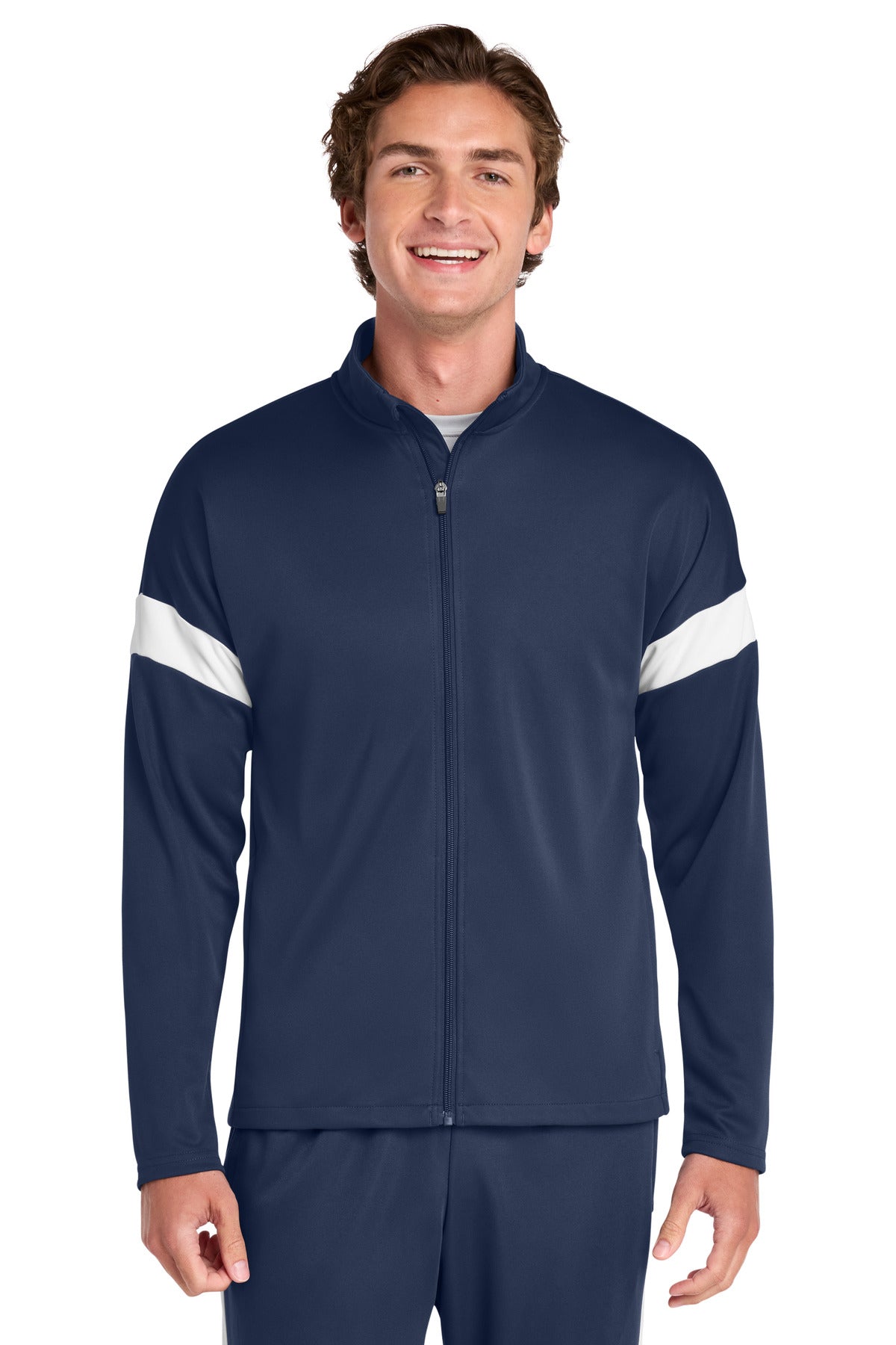 Custom True Navy/ White Travel Full-Zip Jacket ST800, personalized by SanCanDo Swag in Argyle, TX