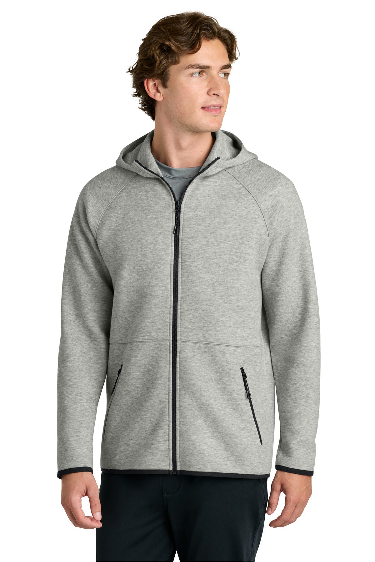 Custom Athletic Heather Phenom Full-Zip Hoodie ST840, personalized by SanCanDo Swag in Argyle, TX