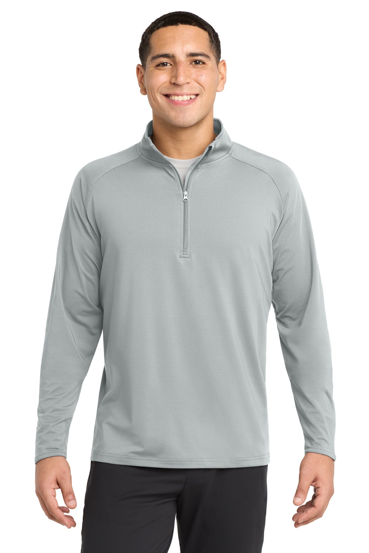 Custom Silver Sport-Wick Stretch 1/4-Zip Pullover ST850, personalized by SanCanDo Swag in Argyle, TX
