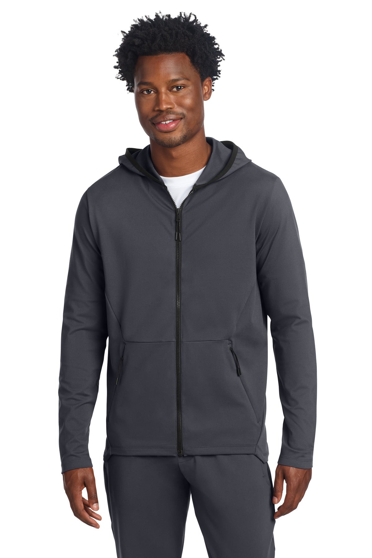 Custom Graphite Circuit Hooded Full-Zip ST870, personalized by SanCanDo Swag in Argyle, TX