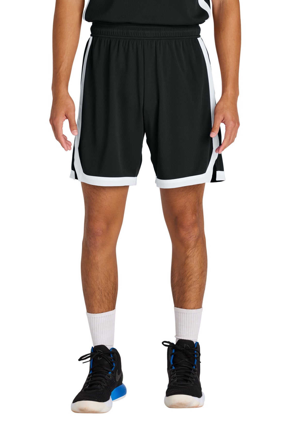 Custom Black/ White Rival Basketball 7"Short ST901, personalized by SanCanDo Swag in Argyle, TX