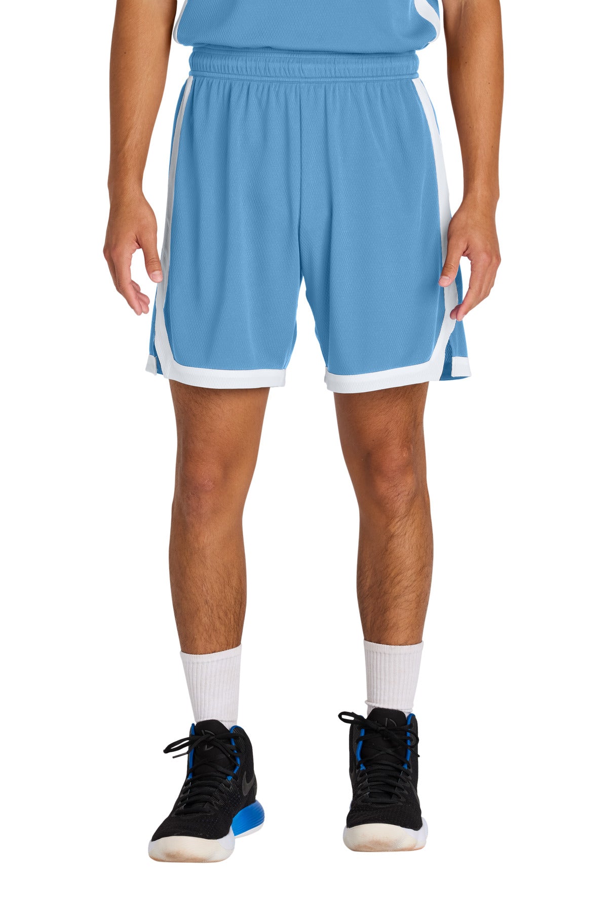 Custom Carolina Blue/ White Rival Basketball 7"Short ST901, personalized by SanCanDo Swag in Argyle, TX