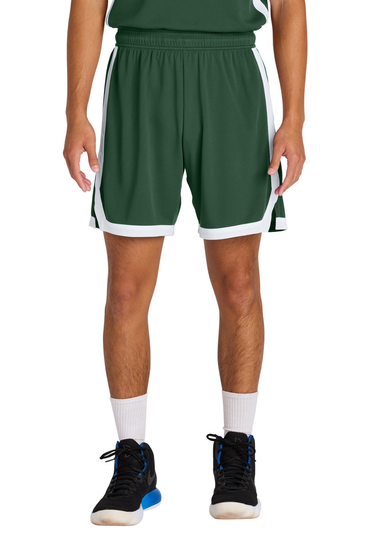 Custom Forest Green/ White Rival Basketball 7"Short ST901, personalized by SanCanDo Swag in Argyle, TX