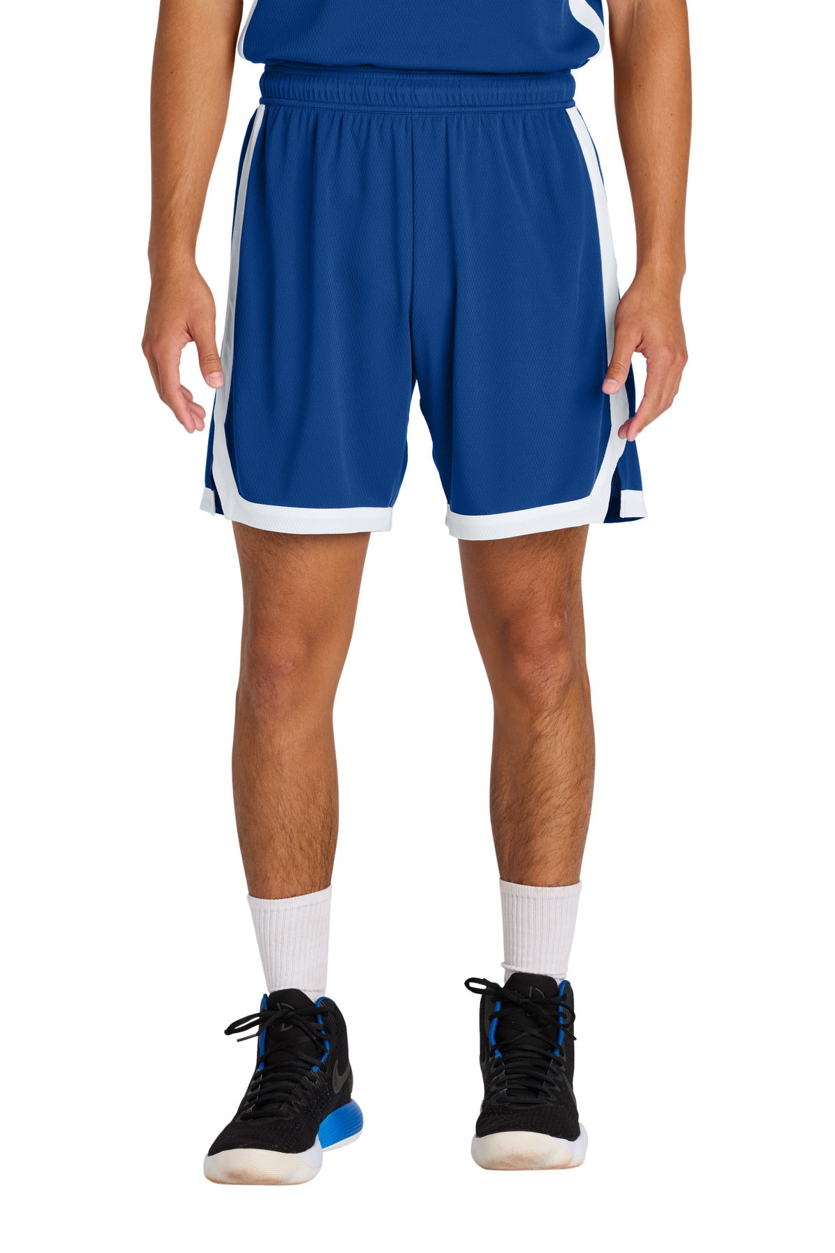Custom True Royal/ White Rival Basketball 7"Short ST901, personalized by SanCanDo Swag in Argyle, TX