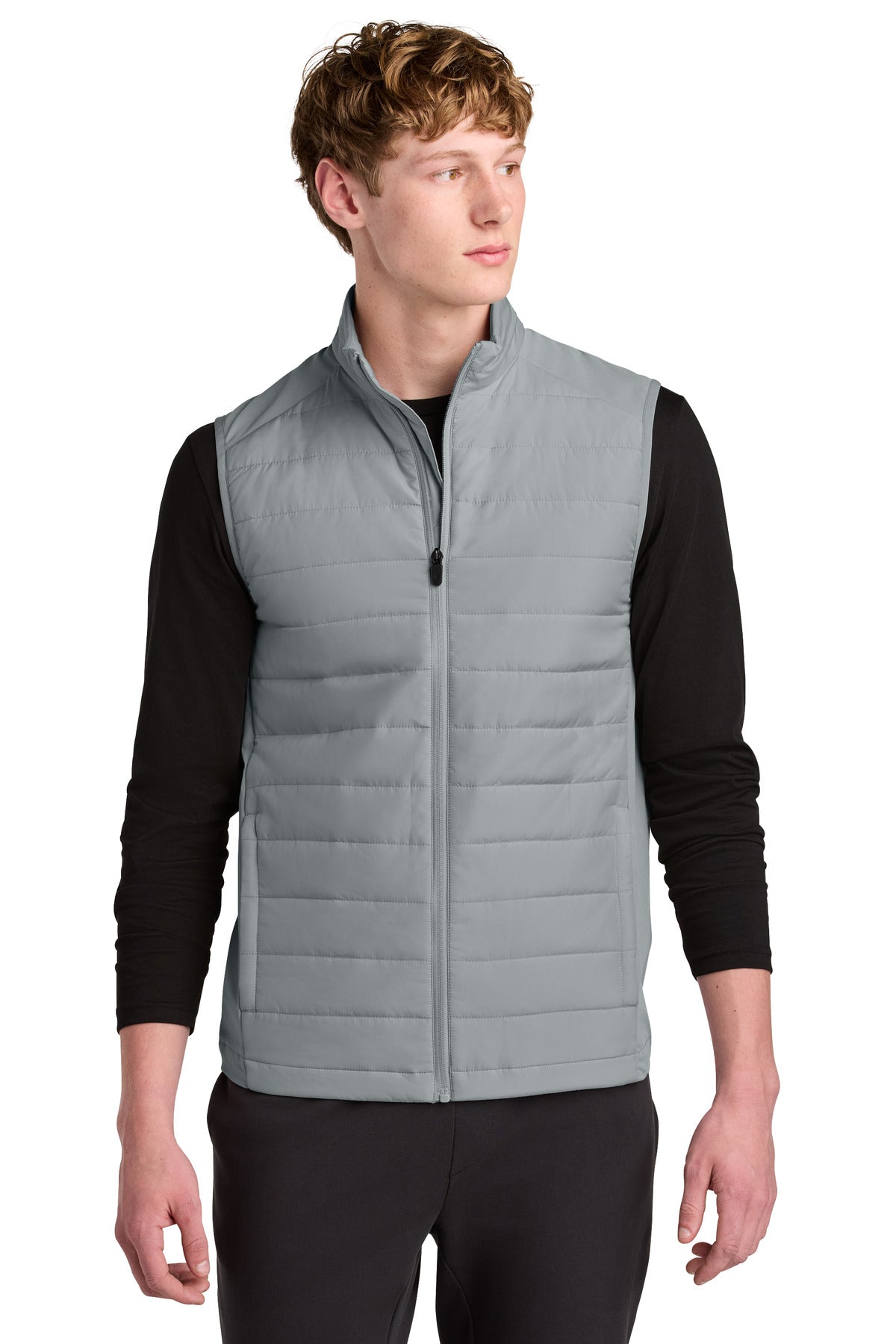 Custom Silver Teknical Hybrid Vest ST941, personalized by SanCanDo Swag in Argyle, TX