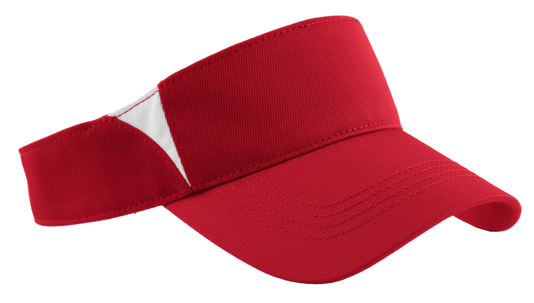 Custom True Red/ White Dry Zone Colorblock Visor STC13, personalized by SanCanDo Swag in Argyle, TX