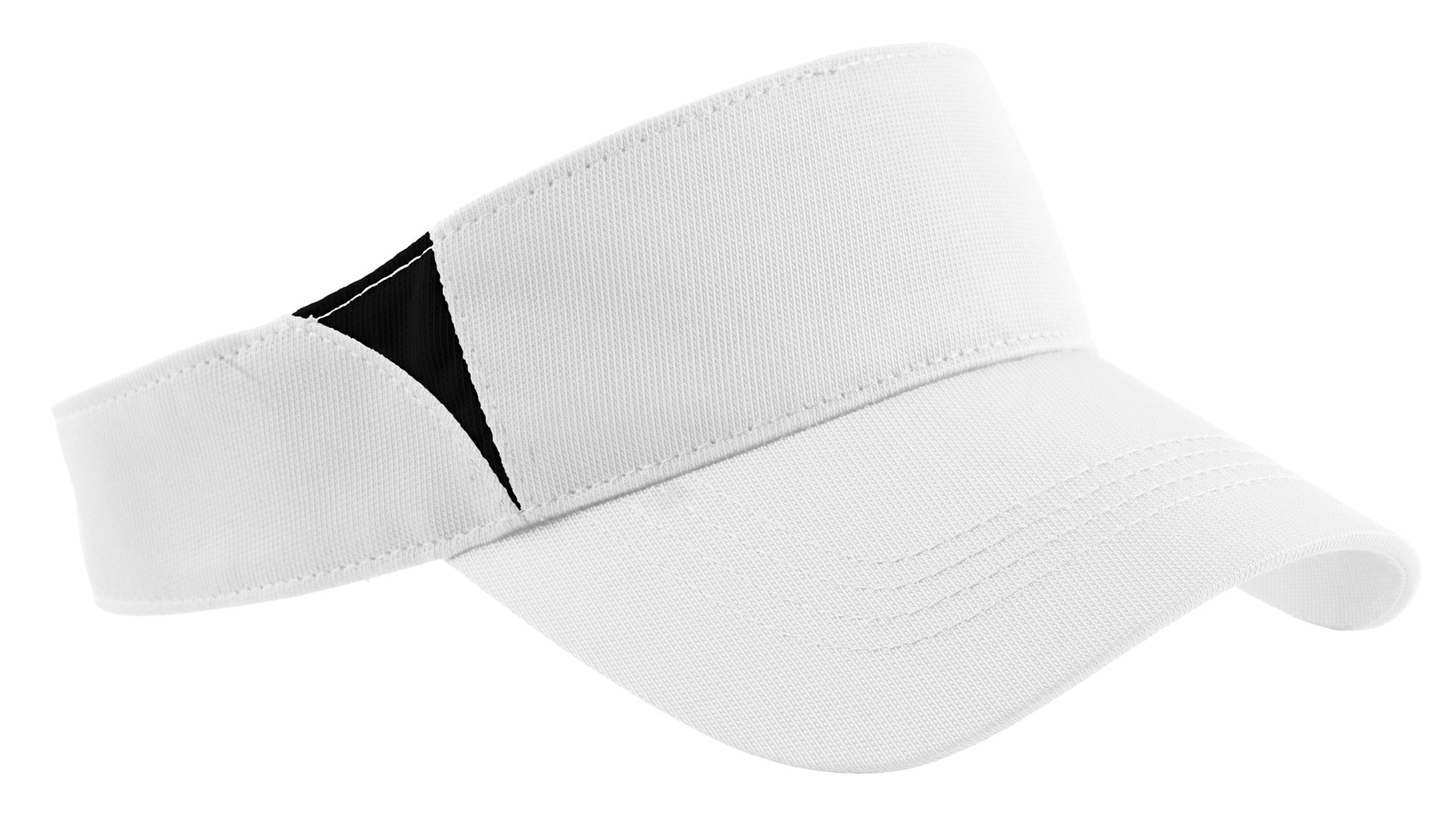 Custom White/ Black Dry Zone Colorblock Visor STC13, personalized by SanCanDo Swag in Argyle, TX