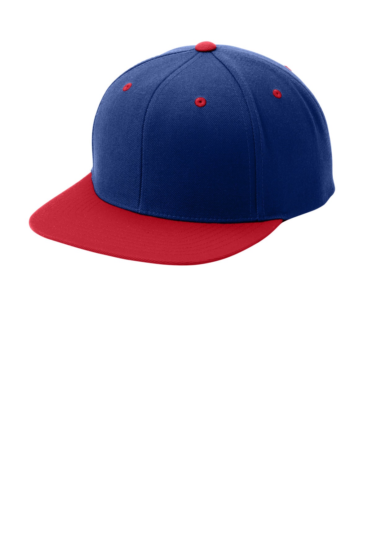 Custom True Royal/ True Red YP Classics Flat Bill Snapback Cap STC19, personalized by SanCanDo Swag in Argyle, TX