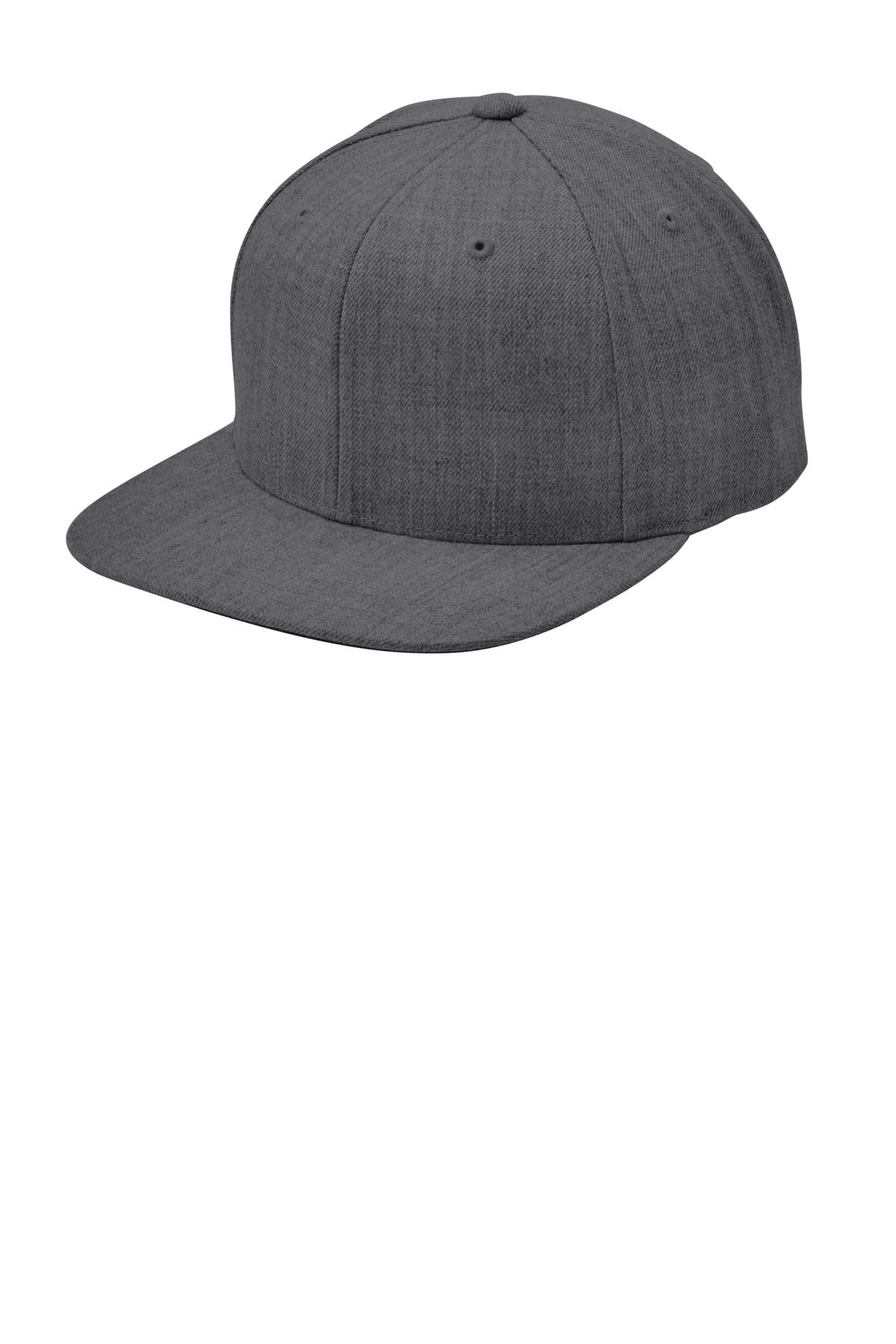 Custom Dark Heather Grey YP Classics Flat Bill Snapback Cap STC19, personalized by SanCanDo Swag in Argyle, TX