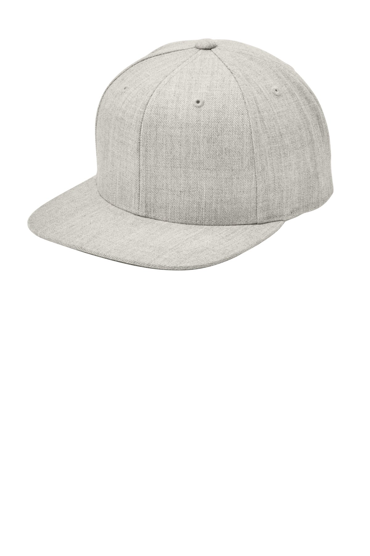 Custom Heather Grey YP Classics Flat Bill Snapback Cap STC19, personalized by SanCanDo Swag in Argyle, TX