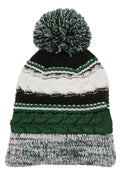Custom Forest Green/ Black/ White Pom Pom Team Beanie STC21, personalized by SanCanDo Swag in Argyle, TX