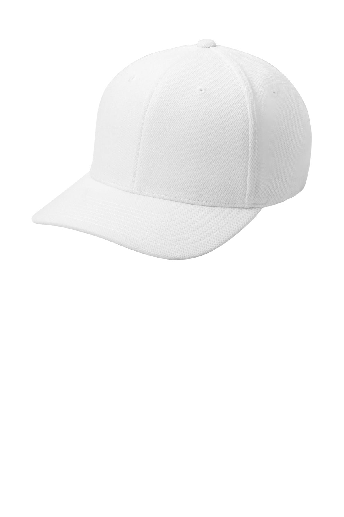 Custom White Flexfit Cool & Dry Poly Block Mesh Cap STC22, personalized by SanCanDo Swag in Argyle, TX