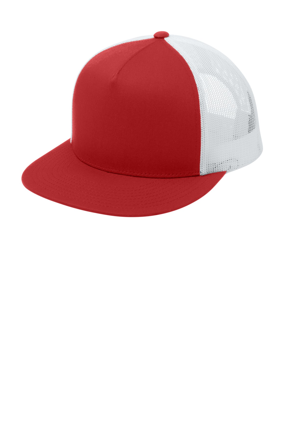 Custom True Red/ White Trucker Mesh Back Cap STC38, personalized by SanCanDo Swag in Argyle, TX