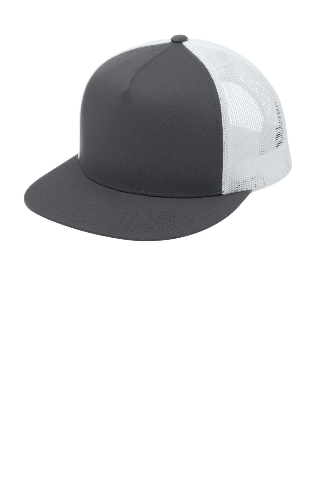 Custom Graphite/ White Trucker Mesh Back Cap STC38, personalized by SanCanDo Swag in Argyle, TX