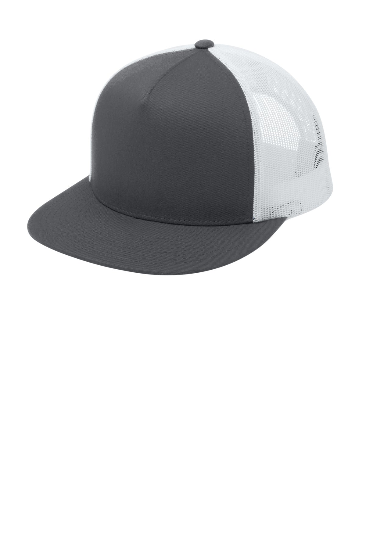 Custom Graphite/ White Trucker Mesh Back Cap STC38, personalized by SanCanDo Swag in Argyle, TX