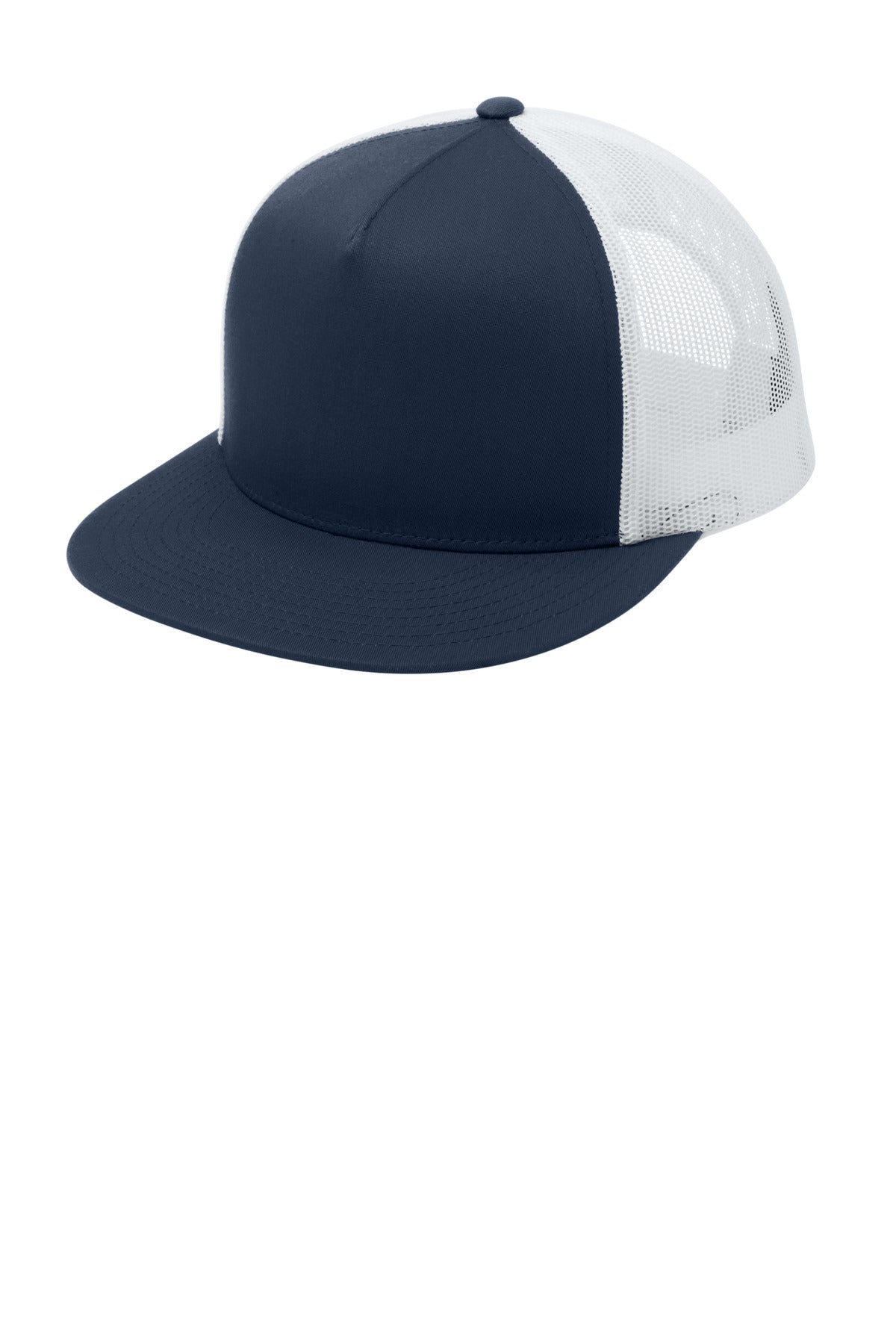 Custom True Navy/ White Trucker Mesh Back Cap STC38, personalized by SanCanDo Swag in Argyle, TX