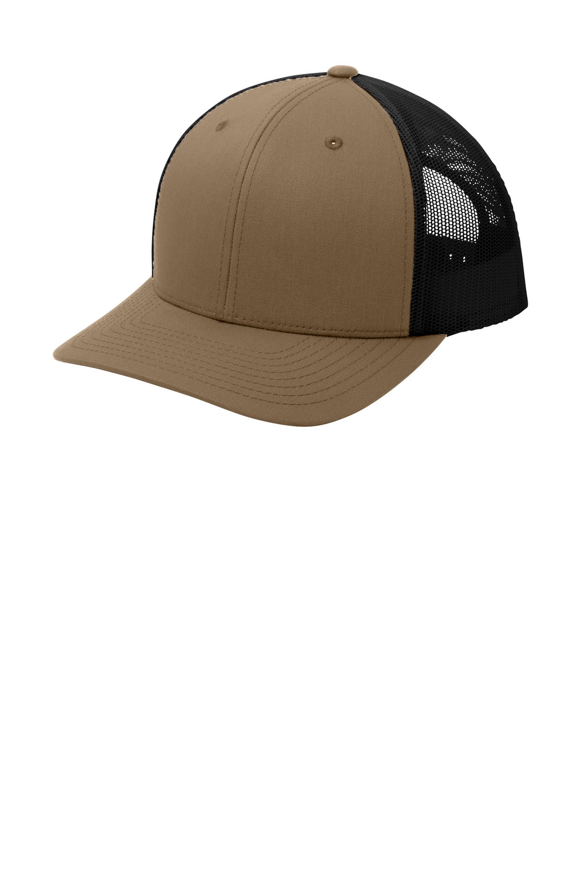 Custom Elm Brown/ Black YP Classics Retro Trucker Cap STC39, personalized by SanCanDo Swag in Argyle, TX