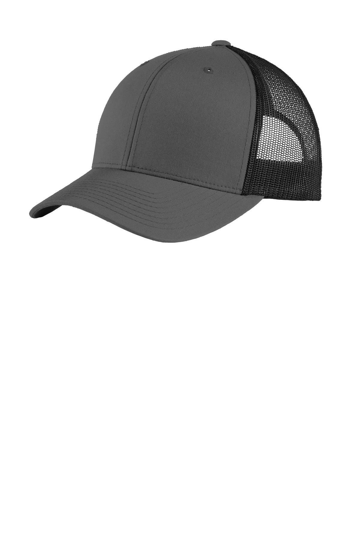 Custom Graphite/ Black YP Classics Retro Trucker Cap STC39, personalized by SanCanDo Swag in Argyle, TX