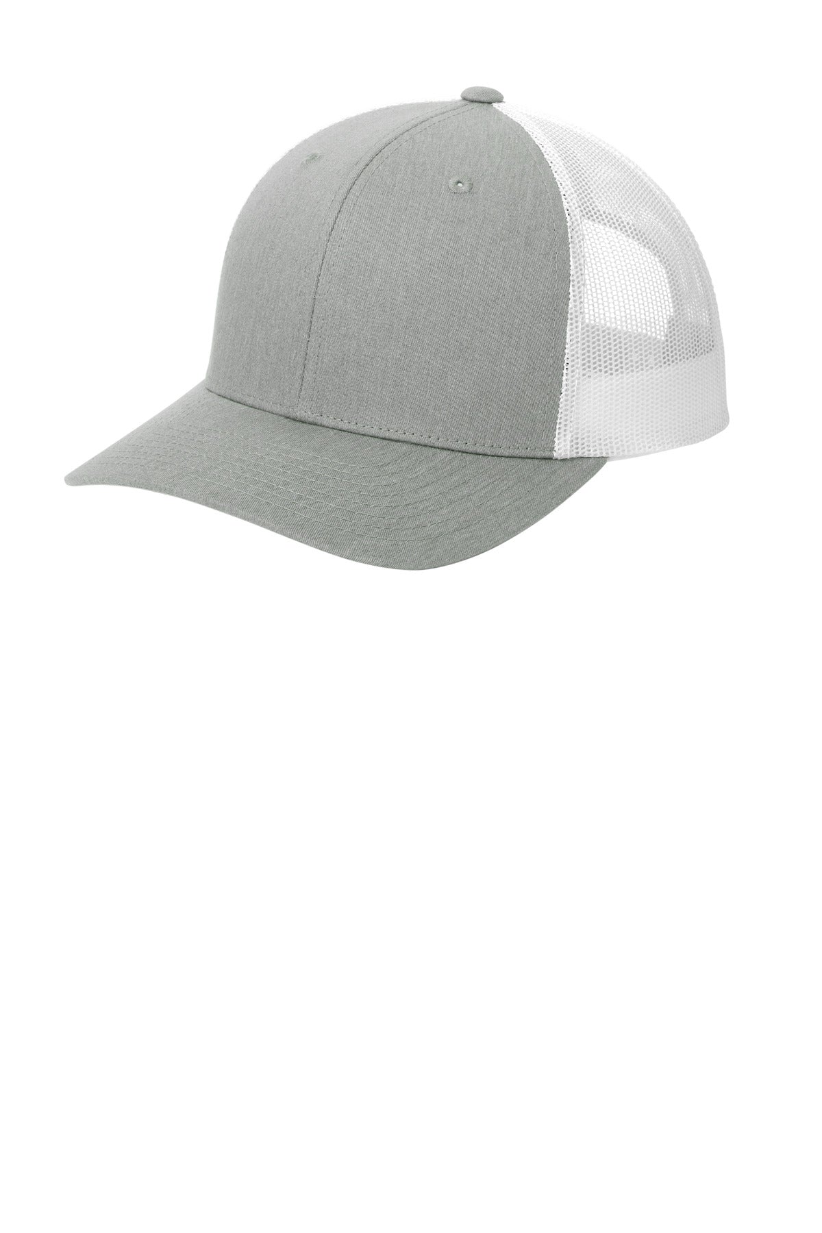 Custom Heather Grey/ White YP Classics Retro Trucker Cap STC39, personalized by SanCanDo Swag in Argyle, TX