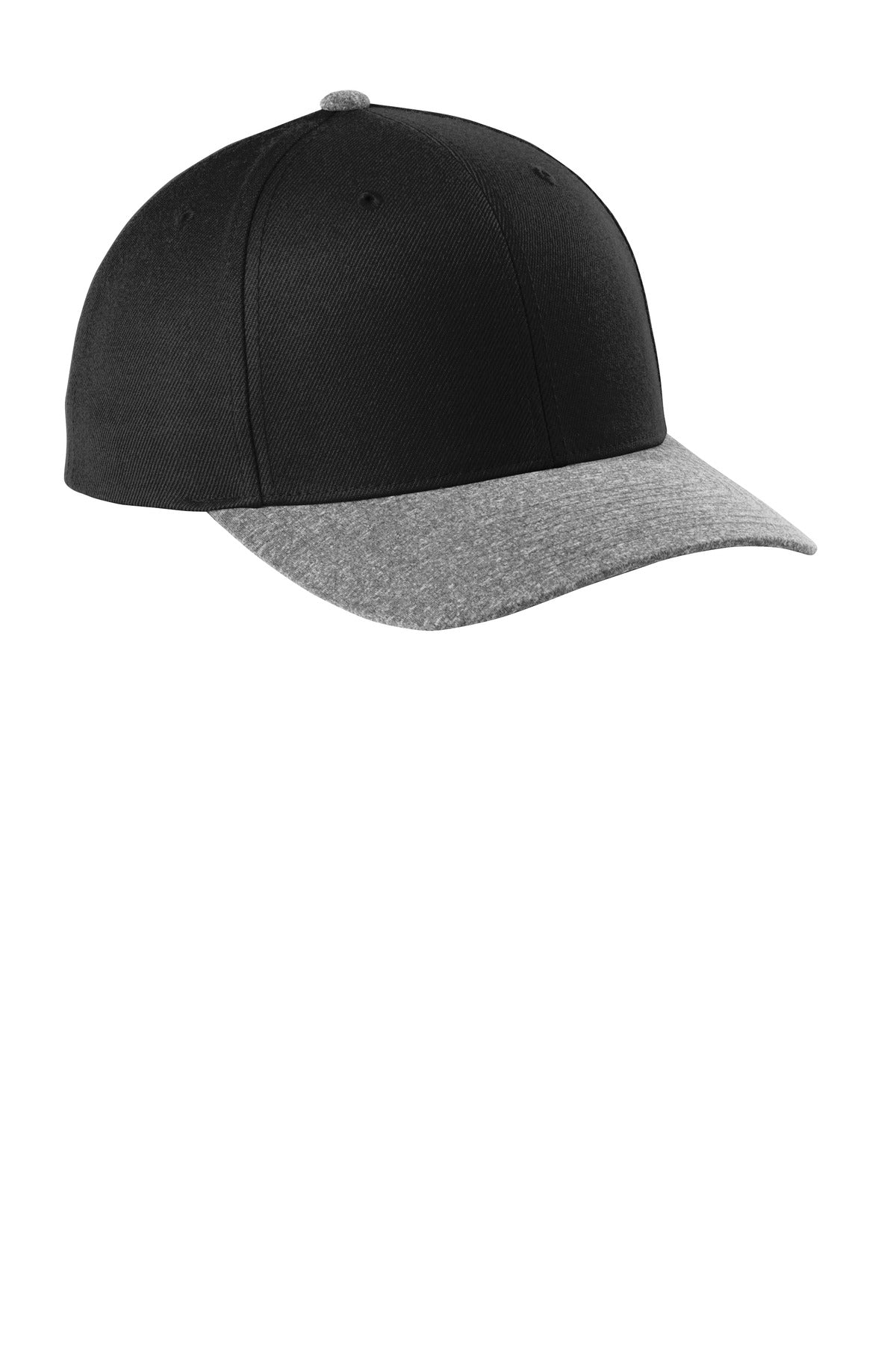 Custom Black/ Grey Heather YP Classics Curve Bill Snapback Cap STC43, personalized by SanCanDo Swag in Argyle, TX