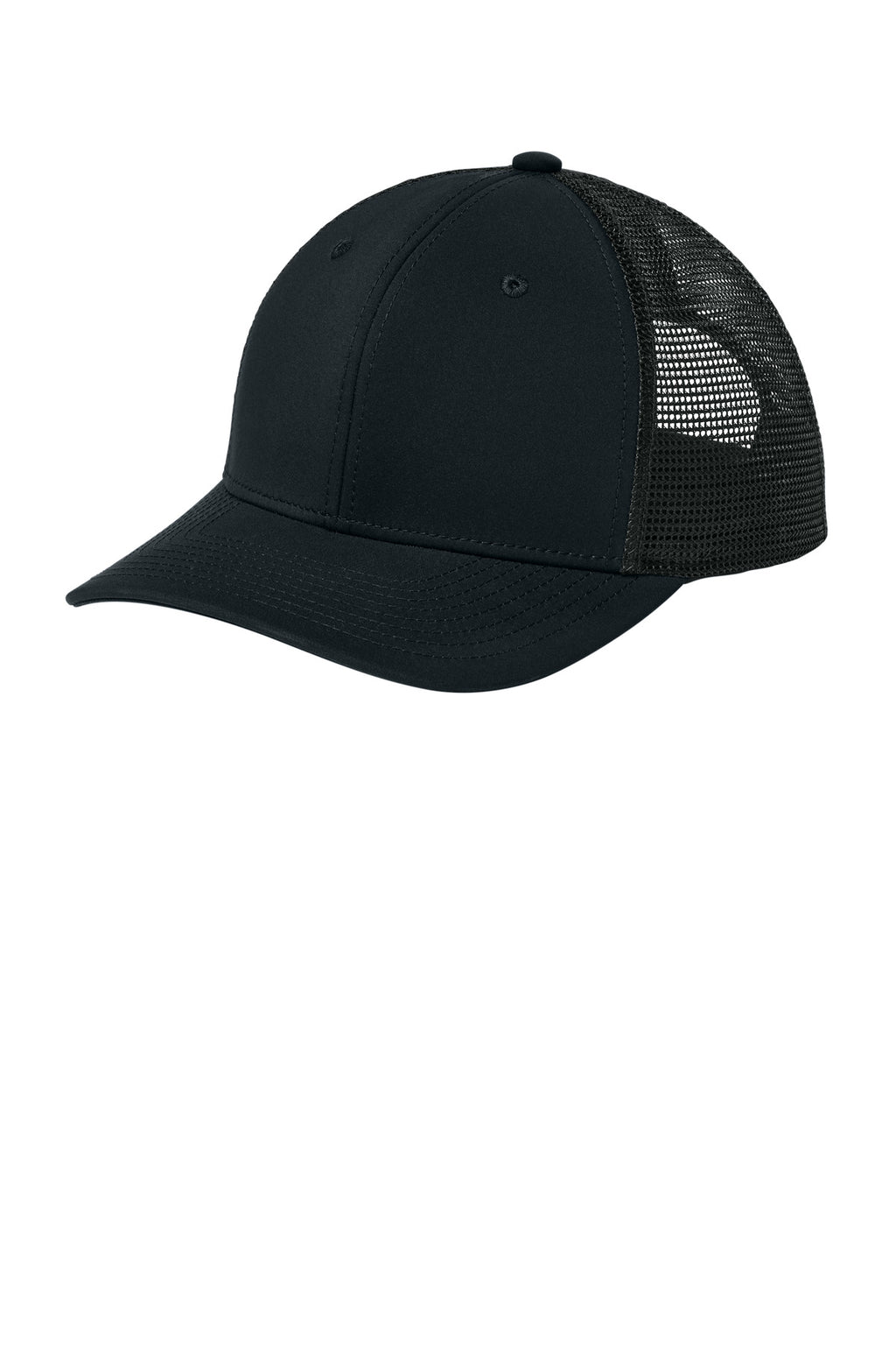 Custom Black/ Black Club Trucker Cap STC46, personalized by SanCanDo Swag in Argyle, TX